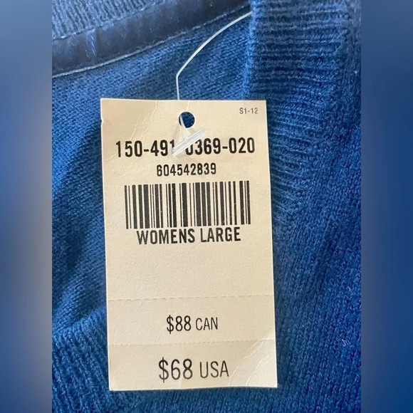 Abercrombie & Fitch Women’s Blue Ruffled Detailed Long Sleeve Cardigan SZ L - Picture 4 of 11